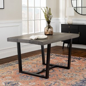 Sapphtopaz Dining Table Kitchen Table Modern Distressed Solid Wood Metal Open Frame Table for Kitchen, Dining Room - 1 of 4