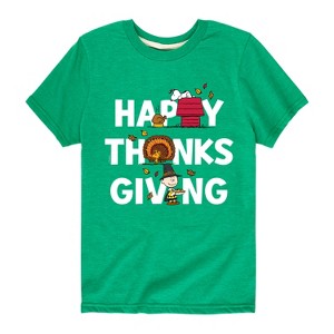 Boys' - Peanuts - Happy Thanksgiving Short Sleeve Graphic T-Shirt - 1 of 4