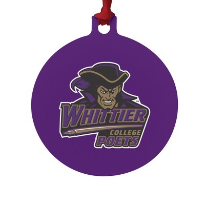 Whittier College Primary Logo Aluminum Holiday Christmas Tree Ornament