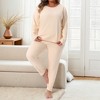 Women's Plus Size Fleece Lined Base Layer Long Johns Set Soft Lounge Thermal Underwear - Agnes Orinda - 2 of 4