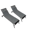 Okak 2PC Outdoor Chaise Lounge Cushions with UV Resistant,Adjustable Straps,Patio Chair Cushions for Lounge Chairs, Poolside Furniture - 2 of 4