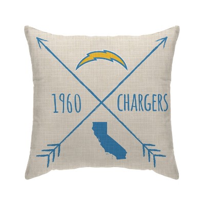 NFL Los Angeles Chargers Cross Arrow Decorative Throw Pillow