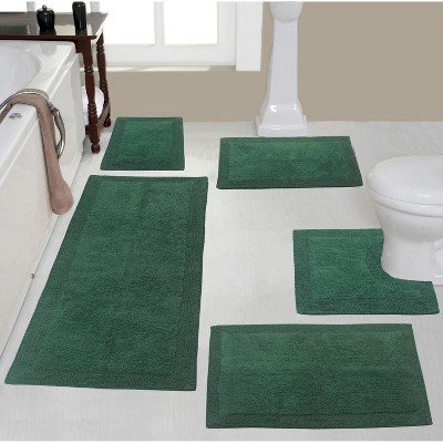 Home Weavers Luxury Collection 100% Cotton Tufted Bathroom Rug Set, Non-Slip Latex Bath Rug Set