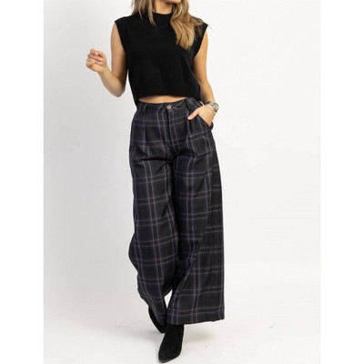 Women's FRANCOISE PLAID TROUSER PANT - Fore
