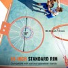 VEVOR Basketball Rim, Wall Door Mounted Basketball Hoop, Heavy Duty Q235 Basketball Flex Rim Goal Replacement with Net, Standard 18" In - 3 of 4