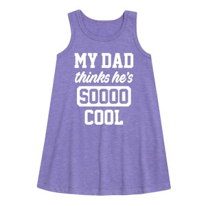 Girls' - Instant Message - Cool Dad He Thinks Graphic Sleeveless Aline Dress - 1 of 4
