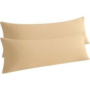 2 Pack Brushed Microfiber Body Pillowcases, Super Soft Body Pillow Cover with Envelope Closure - NTBAY - 1 of 4