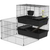 Pawhut Small Animal Cage With Playpen, Multi-level Pet Habitat Indoor For  Guinea Pigs Hedgehogs Bunnies With Accessories, 42 X 32.5 X 36 : Target