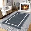 Coucheta Modern Geometric Area Rug, Large Washable & Stain-Resistant Low Pile Rug with Non-Slip Backing for Living & Dining Room, Farmhouse Decor - 3 of 4