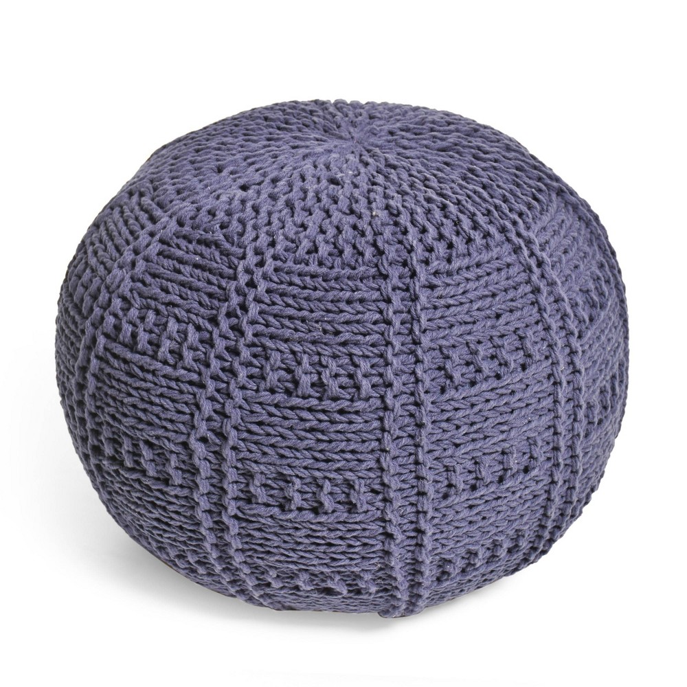 Photos - Pouffe / Bench Yuny Handcrafted Modern Fabric Pouf Navy - Christopher Knight Home