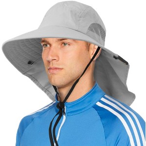 SUN CUBE Wide Brim Sun Hat with Neck Flap, UPF50+ Hiking Safari Fishing Hat for Womens, Sun Protection Beach Hat - 1 of 4