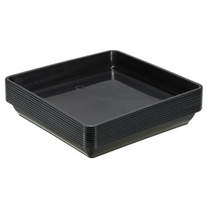 Unique Bargains Plastic Square Home Decor Plant Saucers for Garden Potted 10 Pcs - 1 of 4