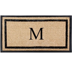 A1HC Natural Coir & Rubber Doormat for Outdoor Indoor Entrance, Long Lasting Easy to Clean Front Door Mat 24x48, Monogrammed - 1 of 4