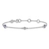 Black Bow Jewelry Amethyst and Diamond Adj. Station Bracelet in Rhodium Plated Silver - 3 of 4