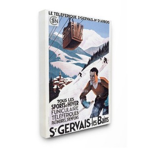 Stupell Industries Male Athlete Mountain Skiing Vintage Illustration Advertisement - 1 of 4