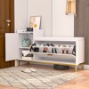 VECELO Storage Bench, 2-Tier Flip Drawers for Entryway Shoe Rack Organizer, Removable Seat Cushion - 2 of 4