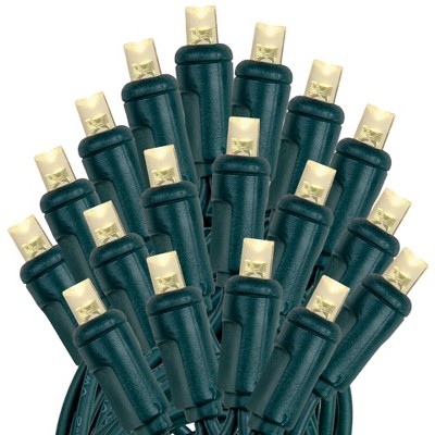 Warm White LED Christmas Curtain Lights with Green Wire