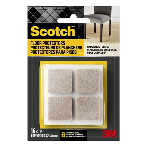 Scotch 16-Pack 1-in Brown Square Felt Furniture Pads in the Felt Pads  department at