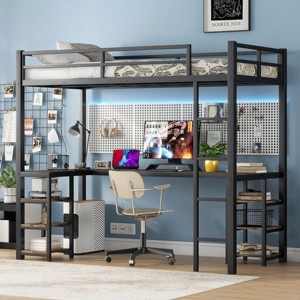 Streamdale Modern Metal Loft Bed with Workstation - 1 of 1