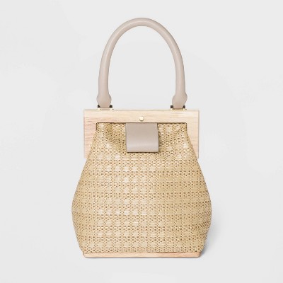 beige satchel handbag