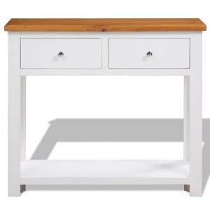 vidaXL Console Table White and Brown - 46.5" x 13.8" x 30.3" - 1 of 4