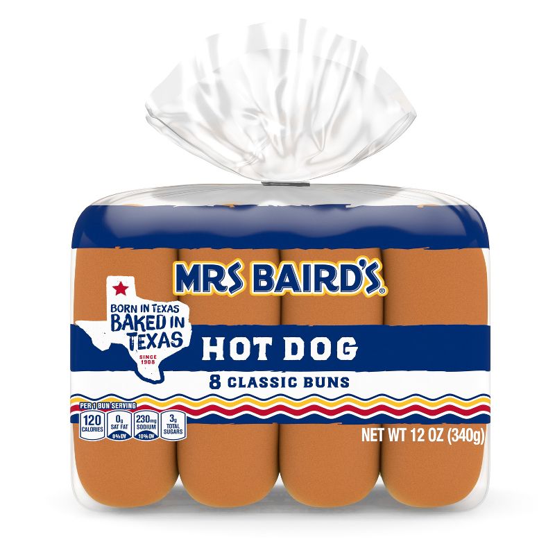 Mrs. Baird&#39;s Hot Dog Buns - 12oz/8ct, 1 of 7
