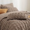 Bedsure | 7 Pcs Bedding Set in Textured White Plaid Seersucker - 4 of 4