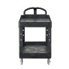 2-Shelf Utility/Service Cart, Medium, Black, Lipped Shelves, Warehouse/Garage/Cleaning - 2 of 4