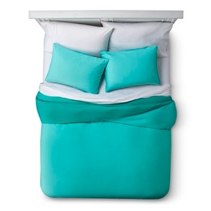 Solid Reversible Microfiber Duvet Cover Set - Room Essentials , Size: KING, Turquoise