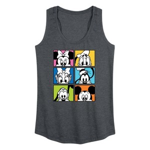 Women's - Disney - Mickey Friends Grid Graphic Racerback Tank - 1 of 4
