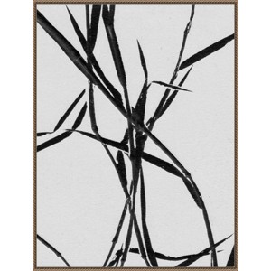 Amanti Art 32"x42" Grass Detail White by Pernille Folcarelli Framed Canvas Wall Art Print: Modern Botanical Lithograph, Bronze Frame - 1 of 4
