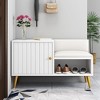 Munora 31.5" Shoe Storage Entryway Bench with Storage Cabinet, White - 2 of 4