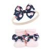 Hudson Baby Infant Girl Headband and Socks Giftset, Blue Blush Floral, One Size - 3 of 4