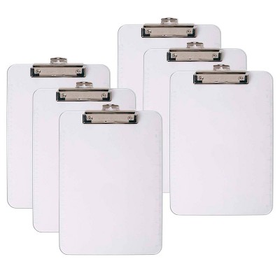 6pk Letter Size Plastic Clipboards Clear - Charles Leonard