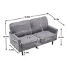 NicBex Mid Century Modern Sofa Bed, Loveseat Sofa with USB & Removable Pillow Cover for Bedroom,Living Room - 3 of 4