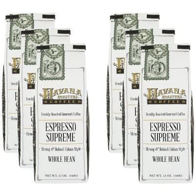 Havana Roaster's Coffee Espresso Supreme Whole Bean - Case of 6 - 12 oz