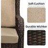 WhizMax 3 Pieces Outdoor Wicker Swivel Rocker Patio Set, 360¡ã Swivel Rocking Chairs Wicker Patio Set with Cushions and Armored Glass Top Side Table - 4 of 4