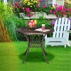 Patio Bistro Table, Outdoor Round Cast Aluminum Bistro Table, Small Metal Cafe Table,Bronze - 2 of 4