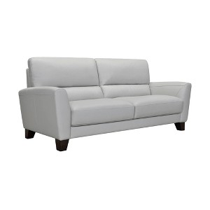 81" Kester Genuine Leather Square Arm Sofa Dove Gray - Armen Living: Comfort Cushion, Wood Frame, Foam Fill, 3-Seater - 1 of 4