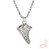 Men's Silver - Toned Stainless Steel Box Chain Necklace with Sneaker Pendant - 4 of 4