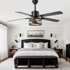 Bella Depot 52" Black Industrial Cage Ceiling Fan with Light - 3 of 4