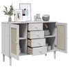 vidaXL Sideboard SENJA Rattan Look White 44.1 in.x15.7 in.x31.5 in. Solid Wood Pine - 4 of 4