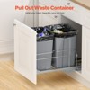 VEVOR Pull-Out Trash Can, 27 QT x2 Double Under Mount Kitchen Waste Container, Heavy Duty Garbage Recycling Bin, Gray - 3 of 4