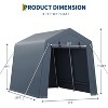 7FT×10FT Heavy-Duty Portable Outdoor Storage Shed, Waterproof Anti-Snow UV-Resistant Shelter with Roll-Up Door & Vents,for Motorcycle,Tools,Firewood - 3 of 4