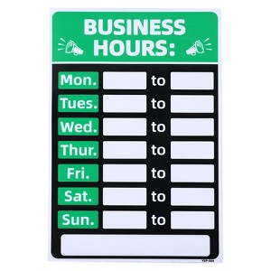 Unique Bargains PVC Self-Adhesive Waterproof Store Shop Business Hour Sign 1 Set - 1 of 4