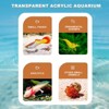1.5 Gallon Fish Tank, Aquarium Starter Kits with Silent Filter, LED Light, Oxygen Generator and Landscaping Decor, Office Desktop Rectangular - 4 of 4