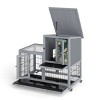 SEVOBAL 39" Rabbit Cage Gray Indoor Outdoor Bunny Hutch on Wheels 2 Story Wooden Bunny Cage for Animals with 2 Removable Trays Animal Enclosure - 4 of 4