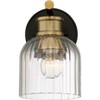 Stiffel Mid Century Modern Wall Light Sconce Black Brass Hardwired 5 1/2" Fixture Hardwired Clear Glass Shade for Bedroom Bathroom - image 4 of 4