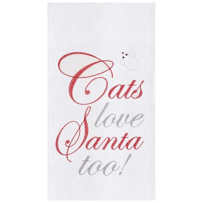 C&F Home Cats Love Santa Flour Sack Kitchen Towel