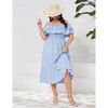 Women Plus Size Off Shoulder Maxi Dress Ruffle Flowy Summer Casual Boho Long Dresses - 2 of 4